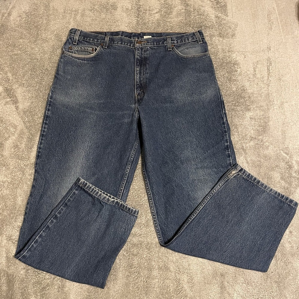 VTG Levis 540 Jeans Mens 38x30 Blue Dark Relaxed Fit Leather Tab YKK Zipper 2001
